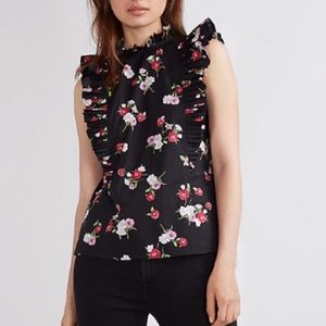 Floral Ruffle Sleeveless Top